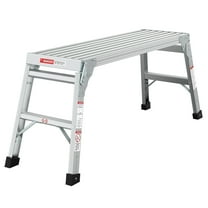 Lightweight Aluminum Work Platform with Folding Ladder – Portable Bench for Various Tasks