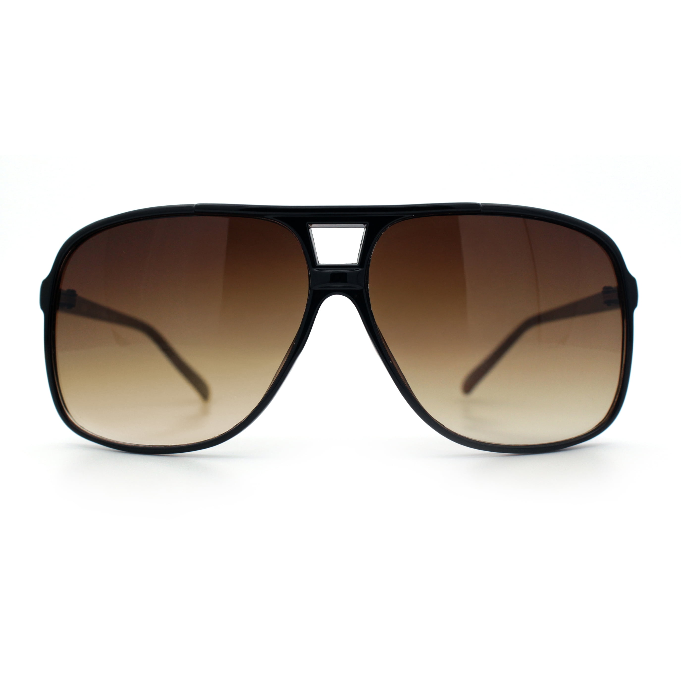 SA106 Oversize Large Thin Plastic Racer Mens Sport Sunglasses Black Brown