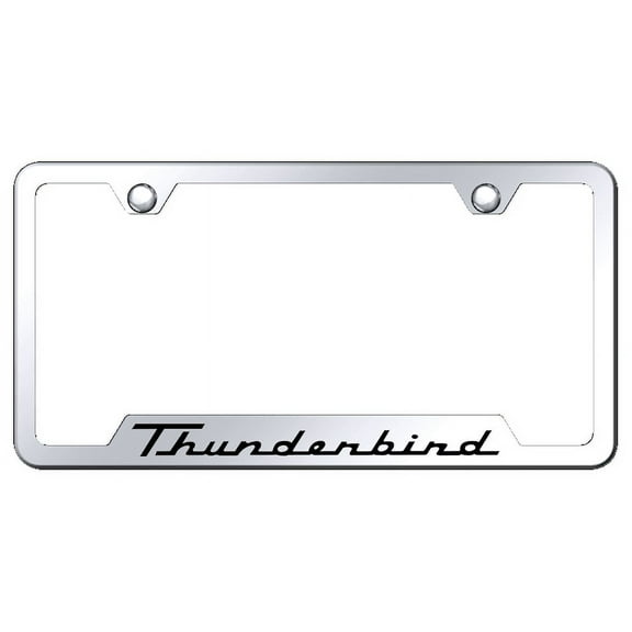 Ford Thunderbird Laser Etched Logo Cut-Out License Plate Frame (Chrome)