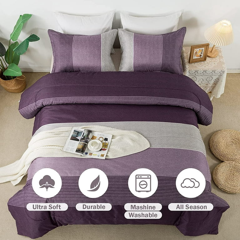 Litanika Queen Comforter Set Beige, 3 Pieces Ruffle Farmhouse Aesthetic  Bedding