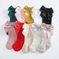 thumbnail image 2 of 10 Pack Baby Girls Knee High Socks Toddler Big Bow Breathable Dress Socks Little Girls Cotton Tube Stockings for Newborn Infant 0-3 Years (1/4/6/10 Pairs), 2 of 9