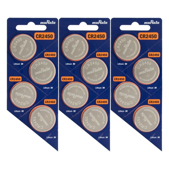 12 x CR2450 Battery By muRata - 3V Lithium Coin Cell
