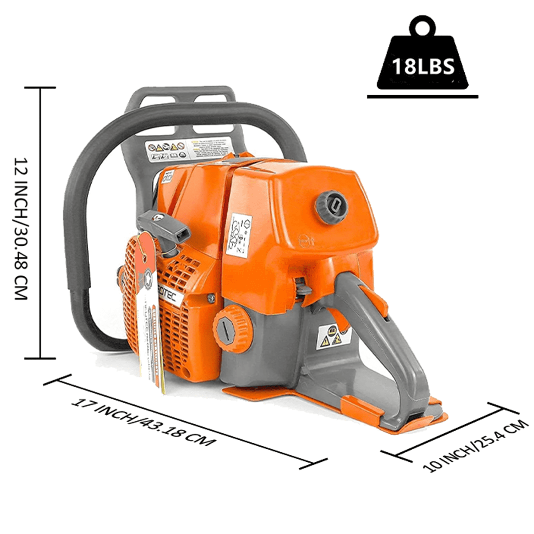 Neotec NS892 25" 92cc 2-Cycle Gas Chainsaw, Heavy-Duty for  Wood Cutting and Trimming