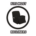 thumbnail image 2 of Golden Linens One piece Stretch Recliner Chair Furniture Slipcovers with Remote Pocket Fit most Recliner Chairs (Black), 2 of 5