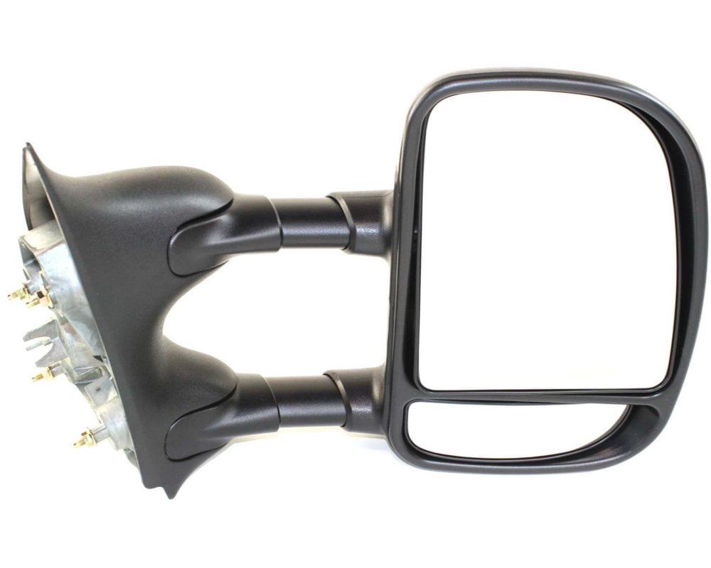 Towing Mirror Compatible With 1999-2007 Ford F-250 Super Duty F-350 Right Passenger Side w/ Blind Spot Corner Glass Textured Black Kool-Vue