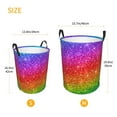 thumbnail image 3 of Balery Colorful Glitter Cesta de ropa redonda con asas, impermeable, independiente, para ropa, juguetes, dormitorio y familia-Small, 3 of 6