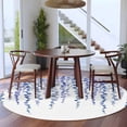 thumbnail image 3 of Round Area Rugs Collection 6 Ft, Navy Blue Polka Dots Non-Slip Residential Carpet, Vintage Abstract Art Watercolor Indoor Crawling Mats Runner Rugs for Living Room/Dining Room/Bedroom, 3 of 8