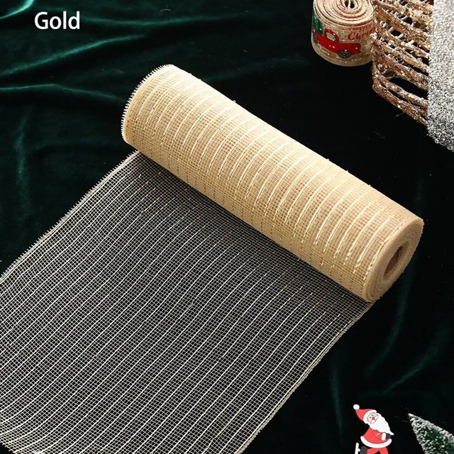 Cinta de malla metálica La Vida Bella para árbol de Navidad rojo y blanco 26cm 10 yardas 2024