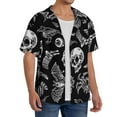 thumbnail image 2 of Goofa Skull bird bat spider Printed Men's Casual Short-sleeved Shirt,Lightweight Breathable Button-down,Summer Casual men's top,Versatile Fashion shirt-Large, 2 of 7