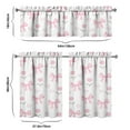 thumbnail image 4 of Pink Bow Kitchen Curtain Valance 3 Piece Set Short Curtain Sink Window Decor 36 Inch Small Window Treatment Tier 27.5x36 Length, 4 of 4