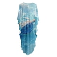 thumbnail image 2 of Xoenoiee Blue Turtle Pattern Women's Kaftan Dress V-Neck Beach Cover Up for Swimsuit, Lightweight Mumu Loungewear Skin-Friendly Caftan Maxi Dresses, 2 of 7