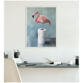 thumbnail image 3 of Kate and Laurel Flamingo Standing with Toilet Paper Rolls Bathroom Art Framed Canvas Wall Art by The Creative Bunch Studio 18 x 24 Sylvie Beaded White, Whimsical, Animals, Bathroom, Humor Art for Wall, 3 of 8