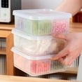 thumbnail image 2 of Injueey Caja de almacenamiento de plástico para refrigerador, materiales de seguridad de calidad alimentaria, cesta de drenaje de cocina Cocina y Comedor, 2 of 6