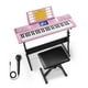 thumbnail image 1 of Teclado Piano Donner DEK-610S de 61 teclas con soporte, taburete rosa, 1 of 7