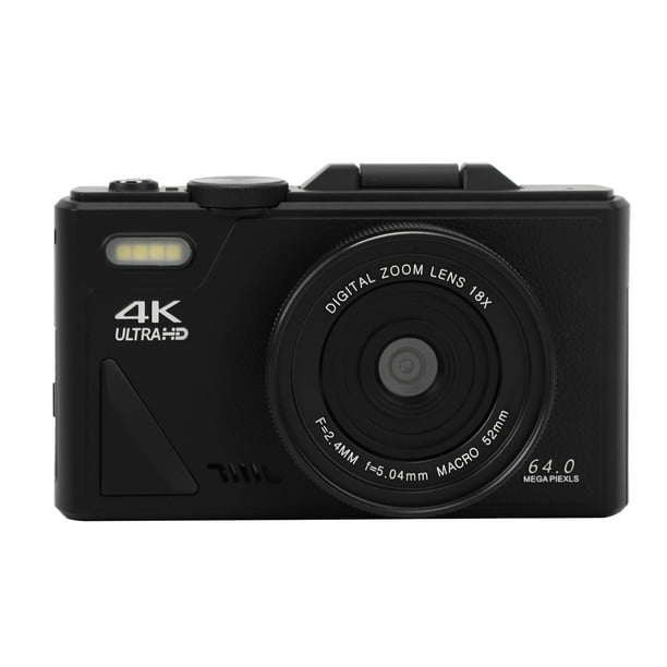 Cámara Digital 4K De 64MP Con Zoom De 18x, Pantalla , Estabilización, LAPSO De Tiempo, Cámara Lenta, Cámara Digital 4K Con Tarjeta De 32 GB, Cámara De Vlogging Recargable