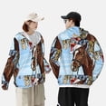 thumbnail image 4 of Vsdgher Sweat à Capuche Imprimé Cheval de Noël pour Hommes Femmes, Manches Longues Protection Solaire Pêche pour Course Natation-Petit, 4 of 7