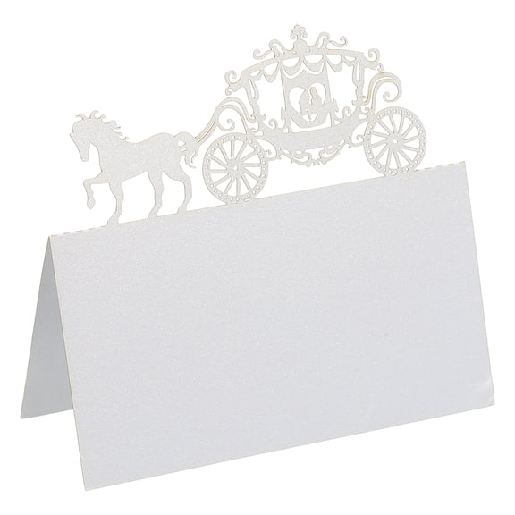 50Pcs Wedding Place Cards, Laser Cut Wedding Car Table Place Cards for Table Setting Wedding Reception Buffet, White