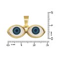 thumbnail image 2 of 14kt Eyes Saint Lucky Pendant Gold Stainless Steel - Ojitos De Santa Lucia Dije Para Proteccion Dorado Acero Quirurgico, 2 of 2