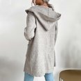 thumbnail image 6 of Long Open Front Hooded Cardigan for Women Ribbed Knit Solid Color Long Sleeve Sweater Tops Outerwear with Pockets, 6 of 7