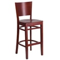 thumbnail image 7 of BizChair 2 Pk. Solid Back Mahogany Wood Restaurant Barstool, 7 of 7