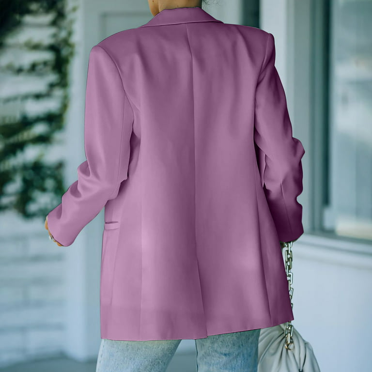 Pink Basic Turn Up Sleeve Blazer