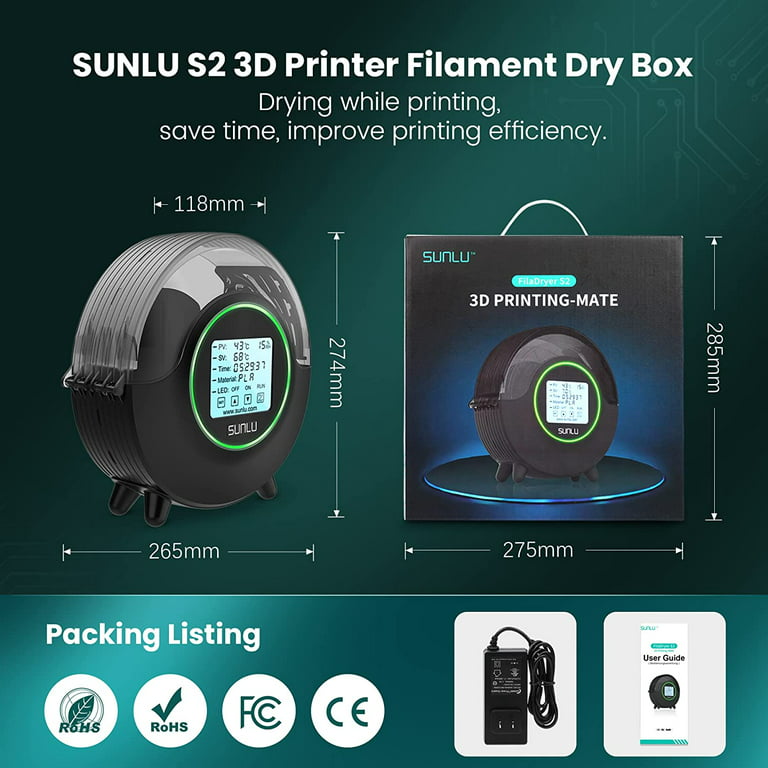 Heated Dry Filament Box by Sunlu for 3D Printers