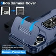thumbnail image 6 of for iPhone 17 Pro Max Case with Sliding Camera Cover & Kickstand, 360° Rotate Metal Ring Bracket Impact-Resistant Shockproof Drop Protective Hand Grip, Support Magnetic Car Mount Case - Blue, 6 of 7