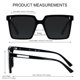 thumbnail image 5 of Gafas de sol LYZOIT vintage cuadradas grandes con protección UV400 negras, 5 of 6