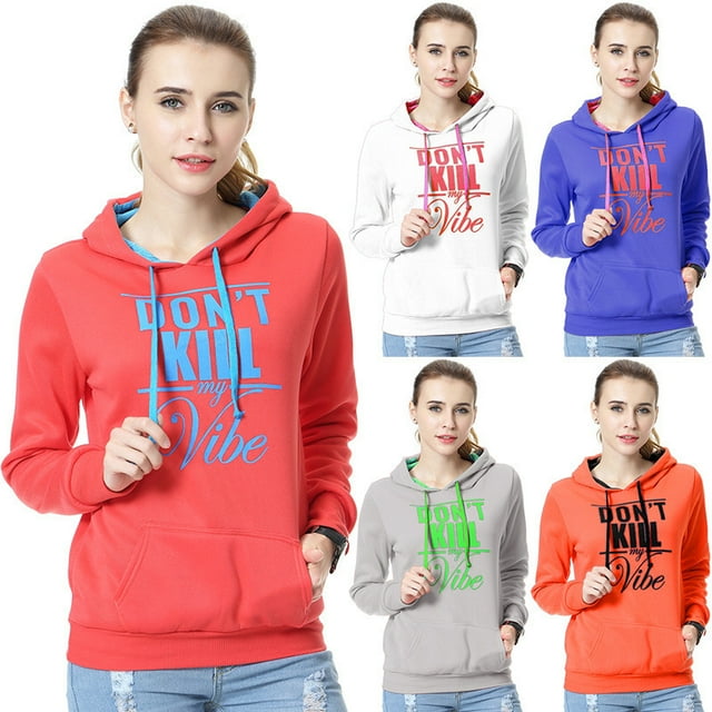Sweat à Capuche Décontracté pour Femmes avec Imprimé de Lettres, Coupe Ajustée, Manches Longues