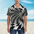 thumbnail image 2 of Disketp Hawaiian Shirts For Men,3d Vortex Illusion Print Mens Casual Short Sleeve Button Down Shirts Beach Shirt, 2 of 7