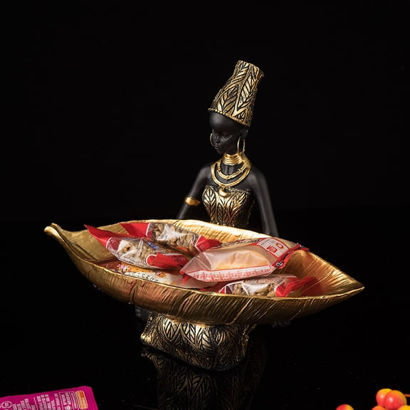 African Statue and Sculptures for Home Decorations, African Figurine Storage Tray, African American Bust Statue, Home Decor Accent, Suitable for Living Room, Office, Desktop Decor