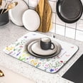 thumbnail image 5 of Watercolor Floral Dish Drying Mat for Kitchen Counter 16x18 Inch Spring Summer Wild Flower Butterfly Absorbent Reversible Microfiber Dish Drainer Rack Mats Countertops Protector Mat, 5 of 7