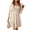 Apricot, variant on Women's Smocked Floral Square Neck Dress 100% Polyester Ruched Stretch Lightweight Knee Length Elegant Everyday Wear
