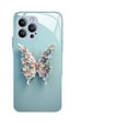 thumbnail image 2 of KQJQS Flat 3D Butterfly Pattern Glass Cover Compatible with iPhone,Phone Case with Butterfly Pattern Glass Cover (iPhone 14 Pro), 2 of 2
