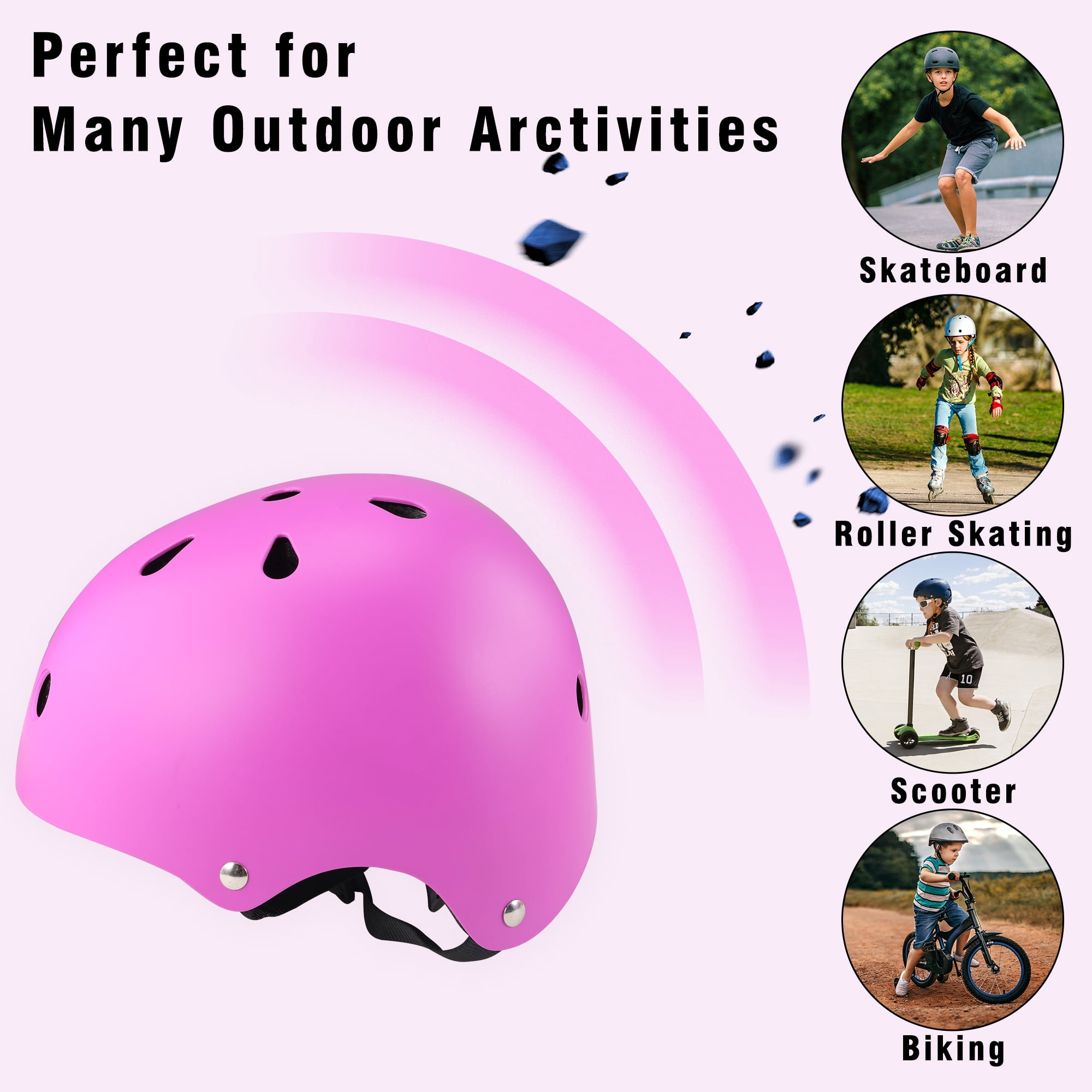 YouLoveIt Children Bike Helmet Toddler Bicycles Helmets For Boys Girls Adjustable Cycling Multi-Sport Child's Helmet for Football Roller Skating Scooter