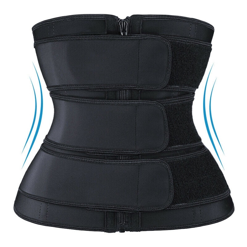 Kakaly Womens Waist Trainer Corset Trimmer Belt for Weight Loss Slimming Waist Sweat Shaper Sauna Tummy Cincher Girdle Steel Boned Underwear for Gym