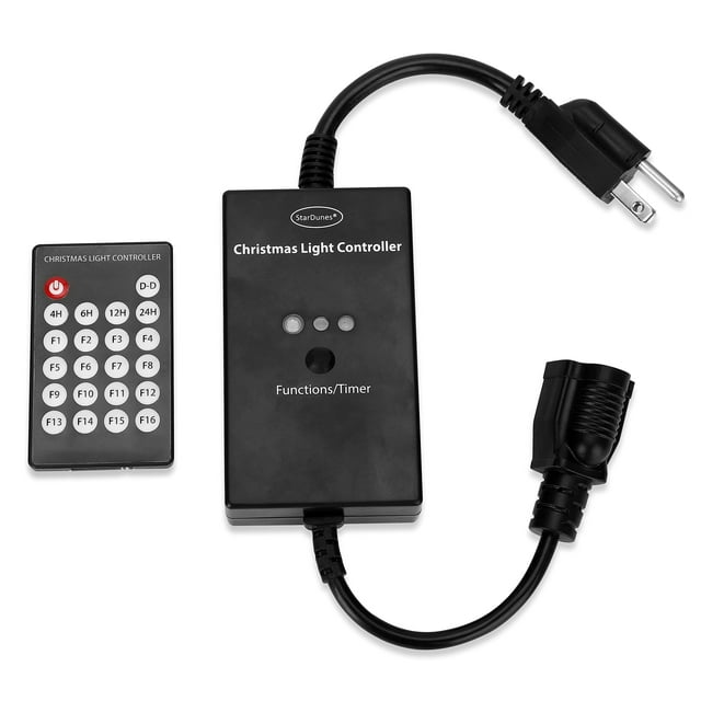 Christmas Light Controller - 16 Dazzling Flash/Fade Functions, 5 Timer Functions, Full Function Remote