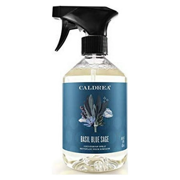 Caldrea Multi-surface Countertop Spray Cleaner, Made with Vegetable Protein Extract, Basil Blue Sage, 16 Fl oz (Packaging May Vary)