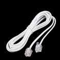 thumbnail image 2 of 2 Pcs 6P2C RJ11 Telephone Phone Fax Modem Line Cable White 1.9M 6.2 Ft, 2 of 4