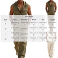 thumbnail image 3 of Men's Sleeveless Coverall Work Jumpsuit Long Pants Thin Soft Casual Washed Cotton Hooded Worksuit with Button Front and Multi Pocket Brown, 3 of 6