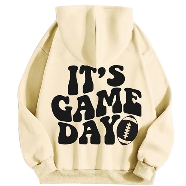 WEAIXIMIUNG Sweatshirts pour Femmes Tendance Graphiques à Capuche Pull Automne et Hiver Mode Ample Imprimé Rugby Sweat à Capuche