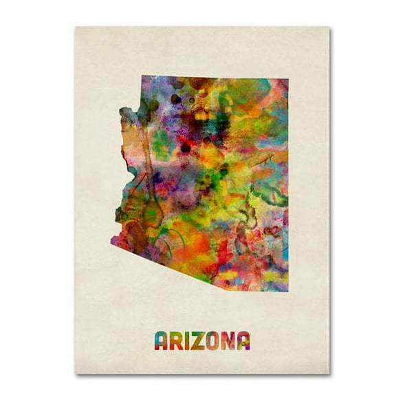 Trademark Fine Art "Arizona Map" Canvas Wall Art by Michael Tompsett