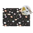 thumbnail image 4 of YFYANG Washable Heat-Resistant Placemats, 70% PVC/30% Polyester, Floral Art Patterns Kitchen Table Mat, 12" x 18" 4 Pcs, 4 of 6