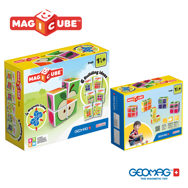 Geomag Magicube Shapes – 32 Bloques Magnéticos De Construcción, 4 Formas Y Colores, Plástico 100% Reciclado, A Partir De 1 Año