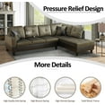 thumbnail image 4 of PonLiving Sectional Sofa, 2 Piece Living Room Couch Sofa&Chaise, Right Facing Chaise, Taupe, 4 of 6