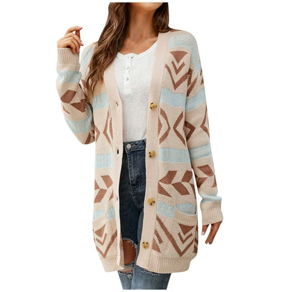 Pisexur Long Sleeve Cardigan for Women Solid Color Cardigan Wool Sweater Pocket Recreational Tops Casual Long Open Front Cardigan Sweaters