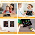 thumbnail image 4 of MAINYU Scratch Paper Art Set 50 Sheets Scratch Paper for Kids Black Scratch it Off Art Crafts Kits Boards Sheet with 5 Wooden Stylus for Girls Boys Party Game Christmas Birthday Gift, 4 of 8