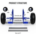 thumbnail image 3 of Moving Adjustable Panel Dolly, 2 × 10" Heavy Duty Solid Rubber Tires Wheels 1000LBS Load for Panel/Slab/Plywood/Door/Granite/Drywall Material Handling and More - Blue, 3 of 17
