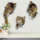 thumbnail image 1 of 6 uds 3D lindo gato decorativo pegatinas de pared para baño, decoración de pared de gatito roto para decorar dormitorio, baño, 1 of 5