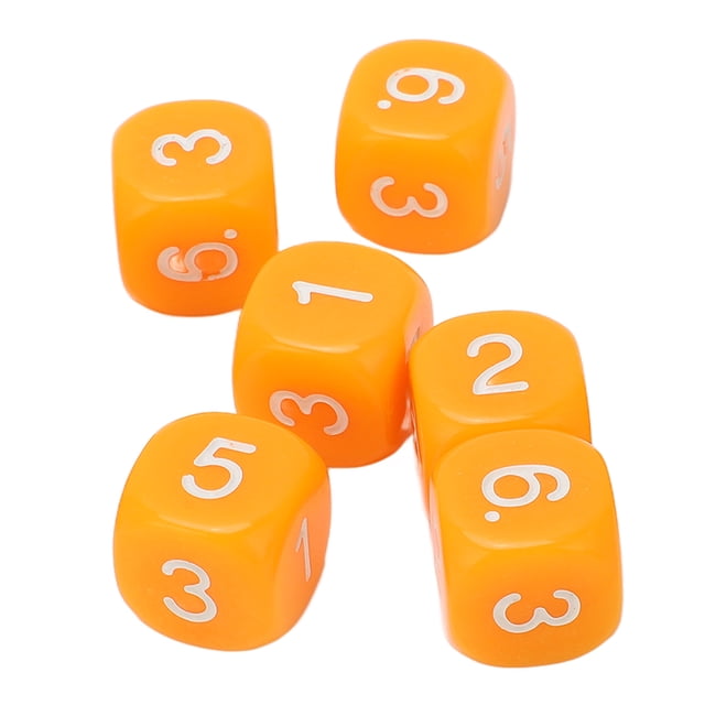Set of 20pcs 6 Sides , Made of Excellent Plastic with Bright Colors and Round Corner Design, Not Easy to Wear or Fade, 1.6 X 1.6 X 1.6cm, Suitable for Board Games, Number